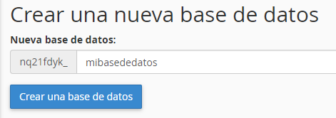 base de datos mysql